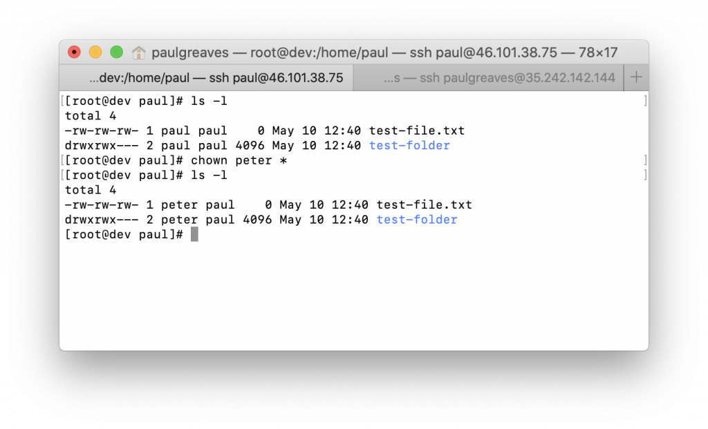 BASH Changing the owner